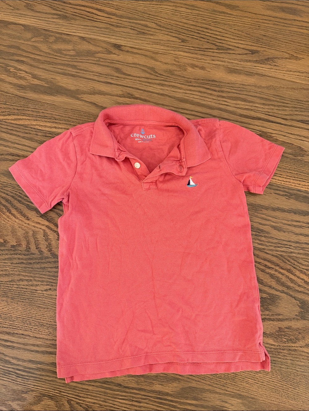 Crewcuts Coral-Red Polo Shirt with Sailboat Patch